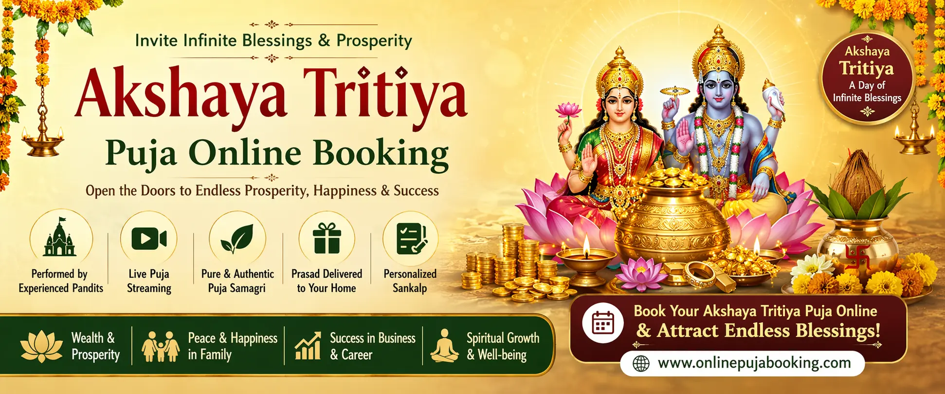Akshaya Tritiya Puja Online Booking – Benefits Muhurat Rituals & Complete Guide